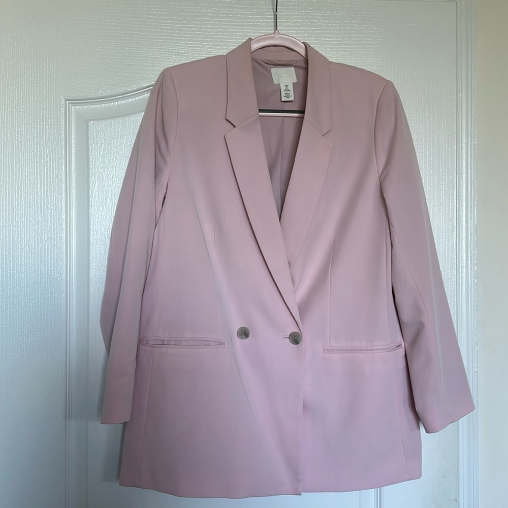H&M Pink Blazer oversized trendy look